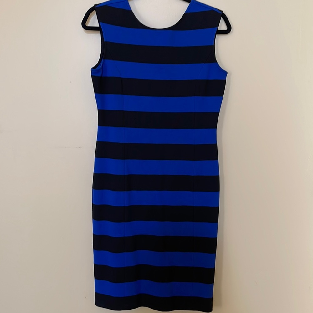 Michael Kors, blue and black sleeveless dress